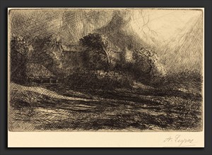 Alphonse Legros, Chailli Seen in a Storm (Chailli: Effet d'orage), French, 1837 - 1911, etching