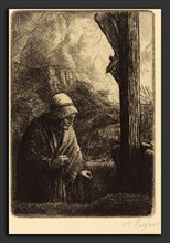Alphonse Legros, Woman at the Foot of the Cross (Femme au calvaire), French, 1837 - 1911, etching