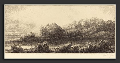 Alphonse Legros, Hut in the Marsh (Cabane dans les marais), French, 1837 - 1911, etching