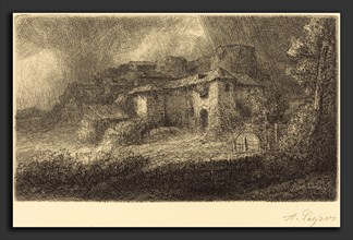 Alphonse Legros, Ruins of a Chateau (Les ruines du chateau), French, 1837 - 1911, etching