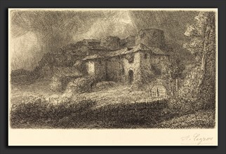 Alphonse Legros, Ruins of a Chateau (Les ruins du chateau), French, 1837 - 1911, etching