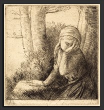 Alphonse Legros, Desperate Young Girl (La jeune desesperee), French, 1837 - 1911, etching and