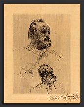 Auguste Rodin (French, 1840 - 1917), Victor Hugo, De Trois Quarts, 1884, drypoint