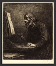 Alphonse Legros, Choirmaster (Le maitre de chapelle), French, 1837 - 1911, etching