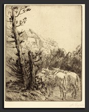 Alphonse Legros, Farm on the Hillside (La ferme sur le coteau), French, 1837 - 1911, etching and