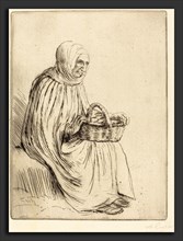 Alphonse Legros, Woman of the Marketplace (Femme du marche), French, 1837 - 1911, etching and