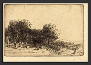 Alphonse Legros, Landscape (Un paysage), French, 1837 - 1911, etching and drypoint