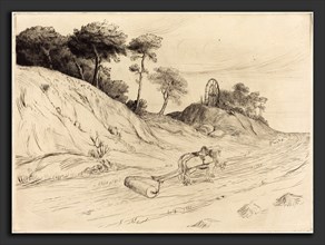 Alphonse Legros, Landscape with Roller (Le paysage au rouleau), French, 1837 - 1911, etching and