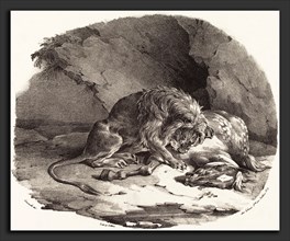 Théodore Gericault (French, 1791 - 1824), Horse Devoured by a Lion (Cheval devore par un lion),