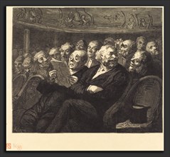 Auguste LepÃ¨re after Honoré Daumier (French, 1849 - 1918), Les Fauteuils d'orchestre, 1878, wood