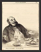 Honoré Daumier (French, 1808 - 1879), Moi je suis ravitaillé!, 1871, gillotype on newsprint