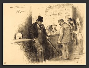 Jean-Louis Forain (French, 1852 - 1931), At the Bailiff's, c. 1891, lithograph