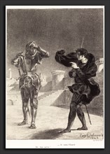 EugÃ¨ne Delacroix (French, 1798 - 1863), The Ghost on the Terrace (Act I, Scene V), 1843,