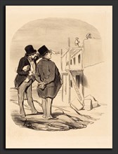Honoré Daumier (French, 1808 - 1879), Two Men Amid Ruins, lithograph