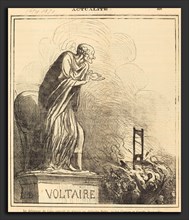 Honoré Daumier (French, 1808 - 1879), Le défenseur de Calas consolé, 1871, gillotype on newsprint