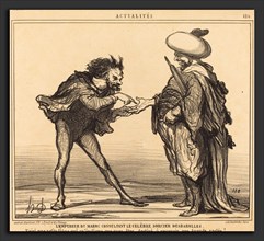 Honoré Daumier (French, 1808 - 1879), L'Empereur du Maroc consultant Desbarolles, 1859, lithograph