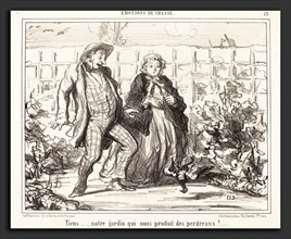 Honoré Daumier (French, 1808 - 1879), Tiens notre jardin produit des perdreaux!, 1857, lithograph
