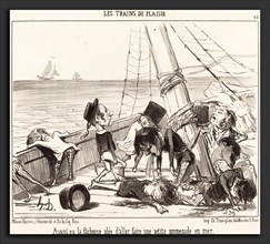 Honoré Daumier (French, 1808 - 1879), Ayant eu la facheuse idée d'aller en mer, 1852, lithograph