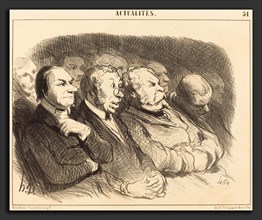Honoré Daumier (French, 1808 - 1879), Physionomies de spectateurs de la Porte St.-Martin, 1852,