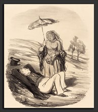 Honoré Daumier (French, 1808 - 1879), Une Promenade conjugale, 1852, lithograph