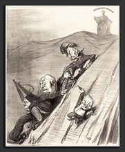 Honoré Daumier (French, 1808 - 1879), Un Chemin dangereux, 1851, lithograph