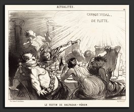 Honoré Daumier (French, 1808 - 1879), Le Festin de Baltazar-Véron, 1850, lithograph