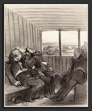 Honoré Daumier (French, 1808 - 1879), Le Voyage en chemin de fer, 1848, lithograph