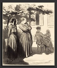 Honoré Daumier (French, 1808 - 1879), Voila une femme qui, a l'heure solennelle, 1848, lithograph