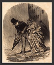 Honoré Daumier (French, 1808 - 1879), Inconvénient d'un parapluie a ressorts trop compliqués, 1847,