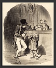 Honoré Daumier (French, 1808 - 1879), Un PÃ¨re qui fait sucer Ã  son fils, 1847, lithograph