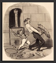 Honoré Daumier (French, 1808 - 1879), LeÃ§on d'équitation, haute école, 1846, lithograph