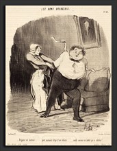 Honoré Daumier (French, 1808 - 1879), Brigand de tailleur encore un habit rétréci!, 1847,