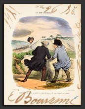 Honoré Daumier and Edouard Bouvenne (French, 19th century), Inconvenient de quitter, 1846,