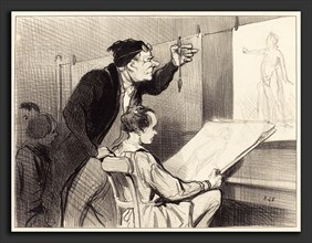Honoré Daumier (French, 1808 - 1879), Mission pénible et délicate du professeur de dessin, 1846,