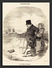 Honoré Daumier (French, 1808 - 1879), Une Terrible rencontre, 1845, lithograph on newsprint