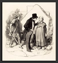 Honoré Daumier (French, 1808 - 1879), Est-ce que votre mari serait jaloux, 1845, lithograph
