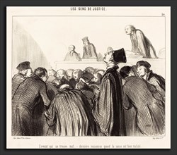 Honoré Daumier (French, 1808 - 1879), L'Avocat que se trouve mal, 1846, lithograph