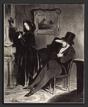 Honoré Daumier (French, 1808 - 1879), Plus souvent que je te conduirai au bal, 1845, lithograph