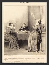 Honoré Daumier (French, 1808 - 1879), Nous voila réunies pour écrire le premier numéro, 1844,