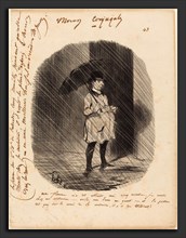Honoré Daumier (French, 1808 - 1879), Ma femme m'a dit: attends moi cinq minutes, 1842, lithograph