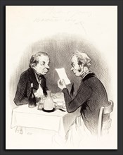 Honoré Daumier (French, 1808 - 1879), Un Diner maigre, 1844, lithograph