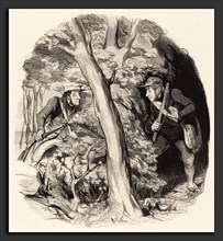 Honoré Daumier (French, 1808 - 1879), La Rencontre sous bois, 1844, lithograph
