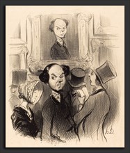 Honoré Daumier (French, 1808 - 1879), Charmé de se voir exposé, 1841, lithograph