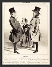 Honoré Daumier (French, 1808 - 1879), L'Adoption - Ah Ã§a! Robert, mon ami, 1841, lithograph on