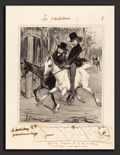 Honoré Daumier (French, 1808 - 1879), Ãâquitation boutiquiÃ¨re, 1839, lithograph