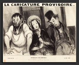 Honoré Daumier (French, 1808 - 1879), Intérieur d'un omnibus, 1839, lithograph on newsprint
