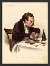 Honoré Daumier (French, 1808 - 1879), Le bon morceau, 1836, hand-colored lithograph