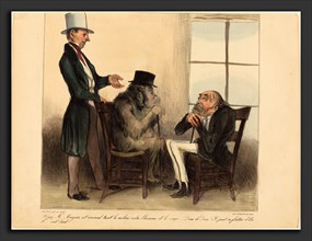 Honoré Daumier (French, 1808 - 1879), Voyez, Mr. Mayeux, cet animal, 1836, hand-colored lithograph