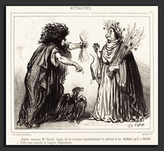 Amédée Charles Henri Cham, Jupiter sommant Mr. Charles Dupin, 1858, lithograph
