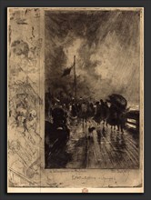 Félix-Hilaire Buhot (French, 1847 - 1898), Un Débarquement en Angleterre (Landing in England),